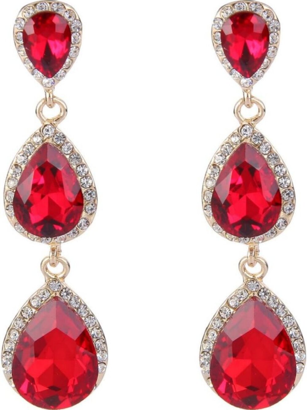 Stunning Crystal Teardrop Pear Shape Earrings - 2.5 Inch Long Dangle Jewelry